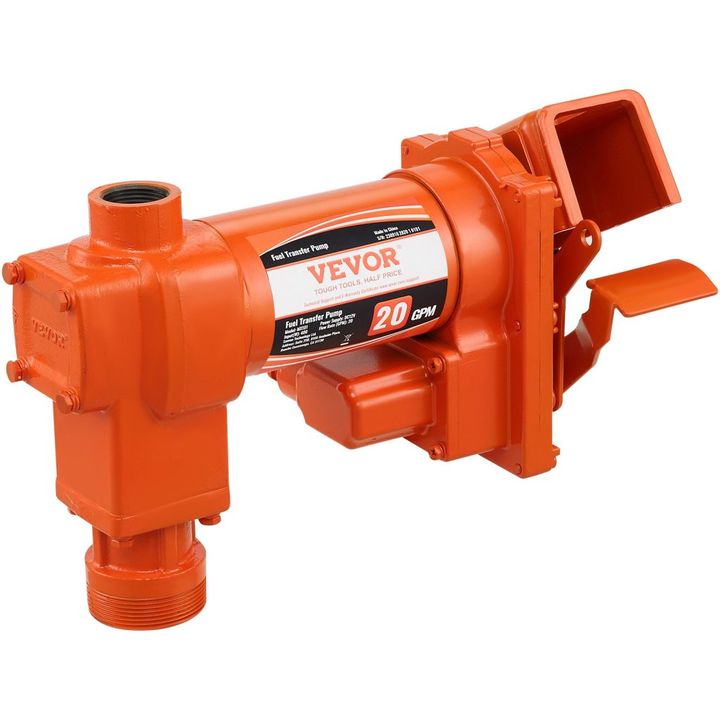 Fuel Transfer Pump, 12V DC 20 GPM 1/4 HP, High Flow Cast Iron Gasoline Extractor Pump With Fuel Collection Box Design For Gasoline, Diesel, Kerosene, Ethanol & Methanol Blends, And Biodiesel